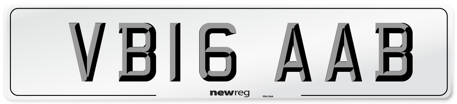 VB16 AAB Number Plate from New Reg